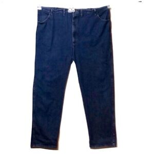 Rustler Relaxed Straight Work Jeans Dark Blue Size 52x32